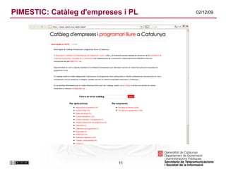 PIMESTIC: Catàleg d'empreses i PL 