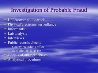 Police Informant Database Fraud Prevention, Detection and Investigation in the Payday Advance ...