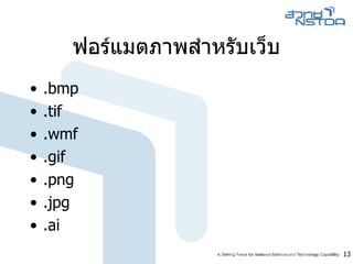 ฟอร์แมตภาพสำหรับเว็บ .bmp .tif .wmf .gif .png .jpg .ai 