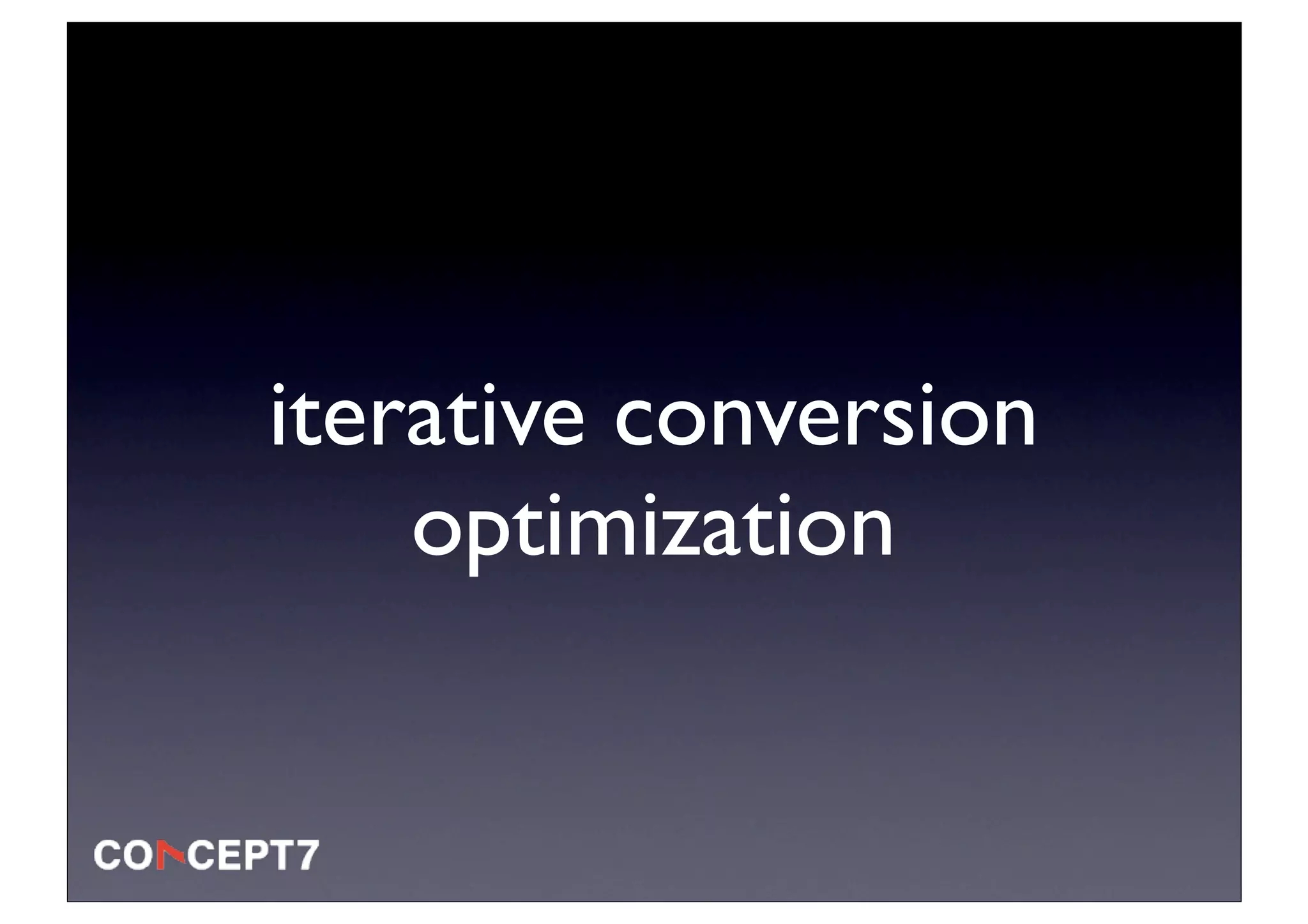 iterative conversion
    optimization
 