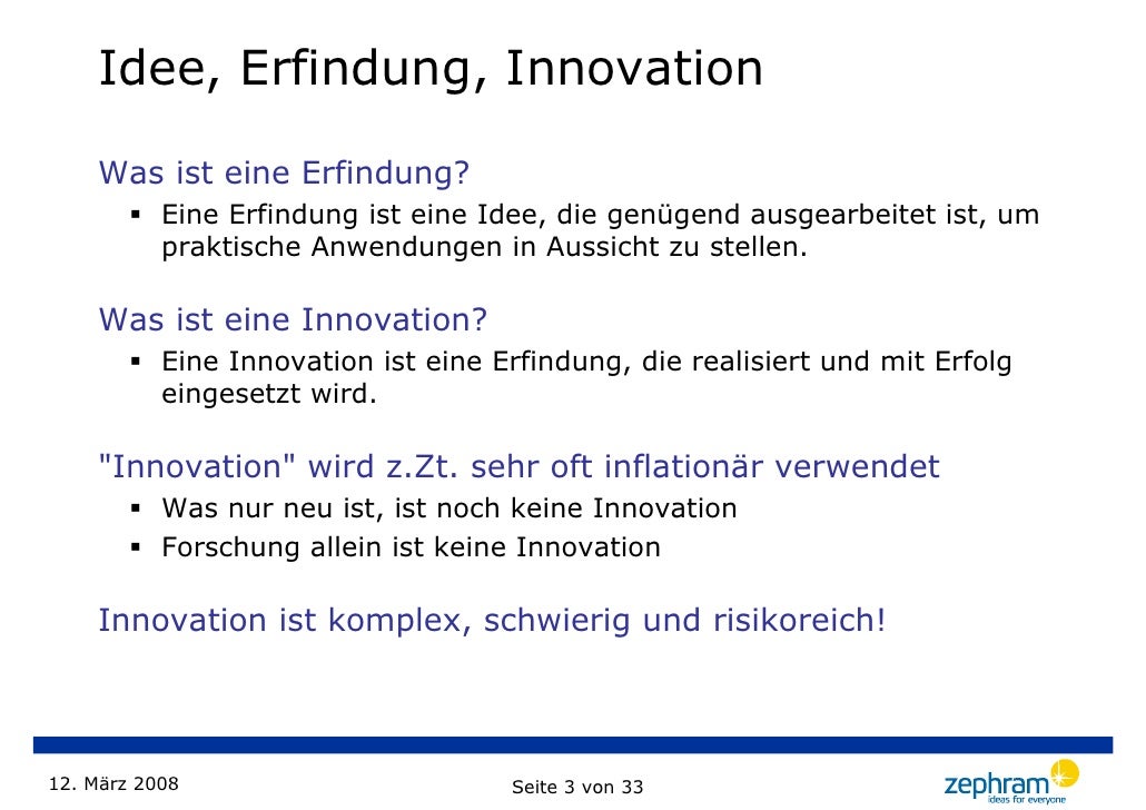Die Erste Innovationsphase