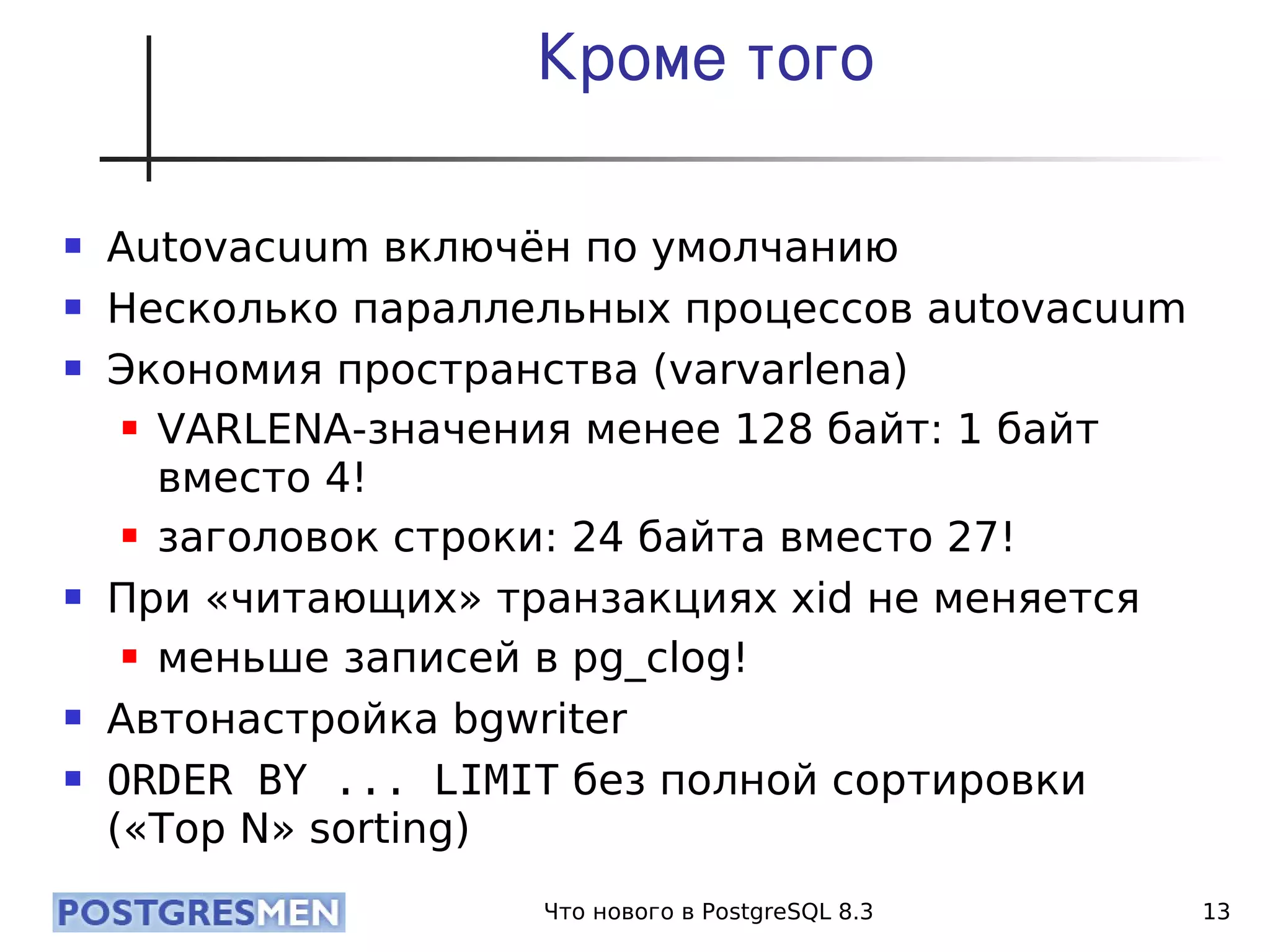 20080424 Cdb2008 Postgresql8.3 Samokhvalov