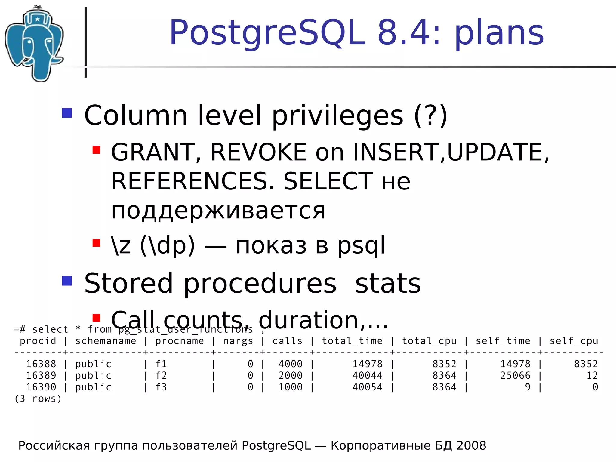 20080424 Cdb2008 Postgresql News Bartunov