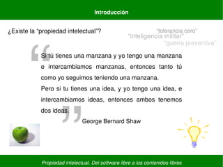 Propiedad intelectual. Del software libre a los contenidos libres