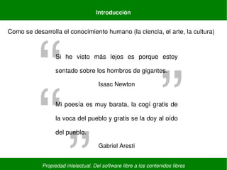 Propiedad intelectual. Del software libre a los contenidos libres