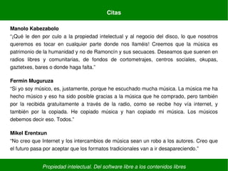 Propiedad intelectual. Del software libre a los contenidos libres