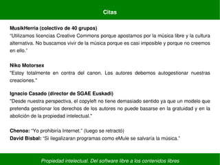 Propiedad intelectual. Del software libre a los contenidos libres