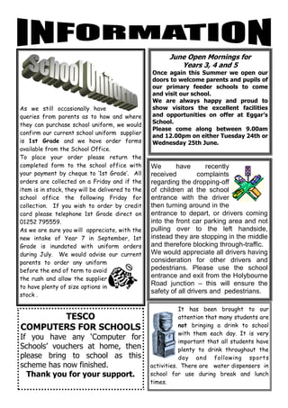 May 2008 School Newsletter