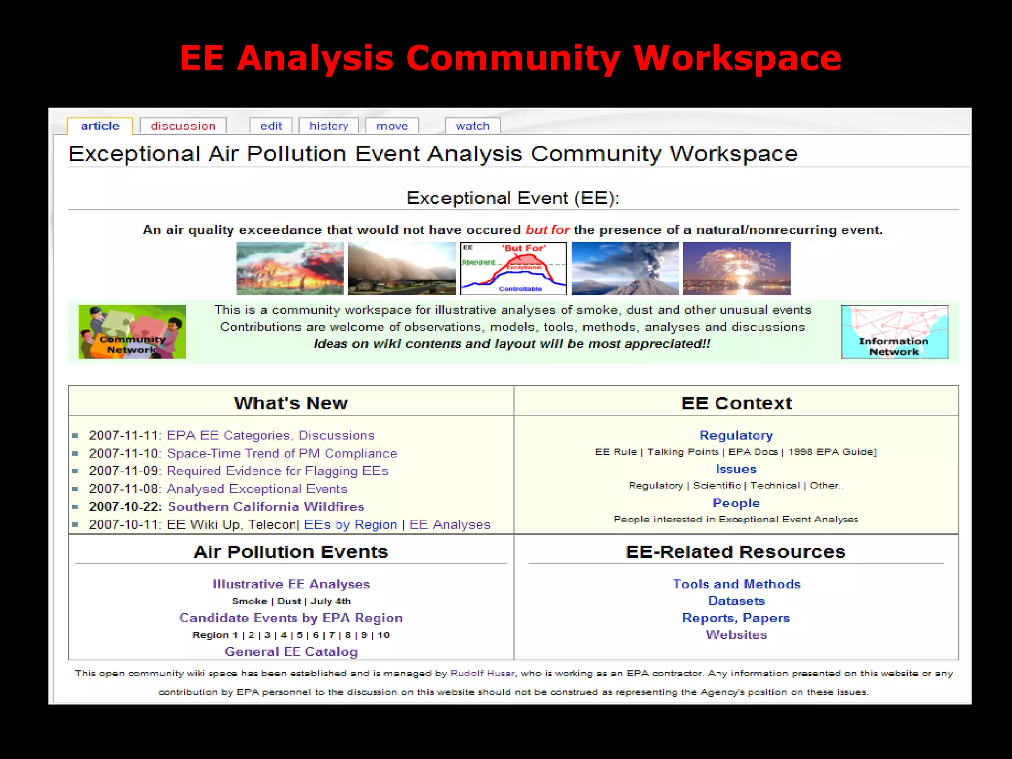 EE Analysis Community Workspace 