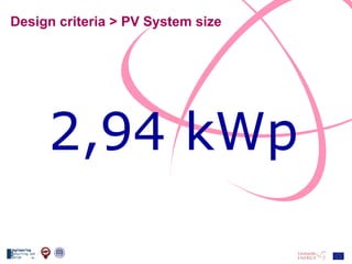 Design criteria > PV System size 2,94 kWp 