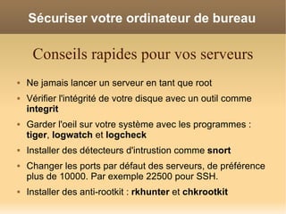 Securiser Votre Systeme Gnu Linux