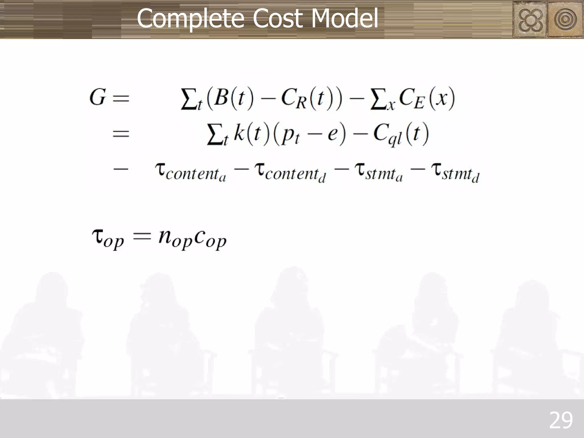 Complete Cost Model 