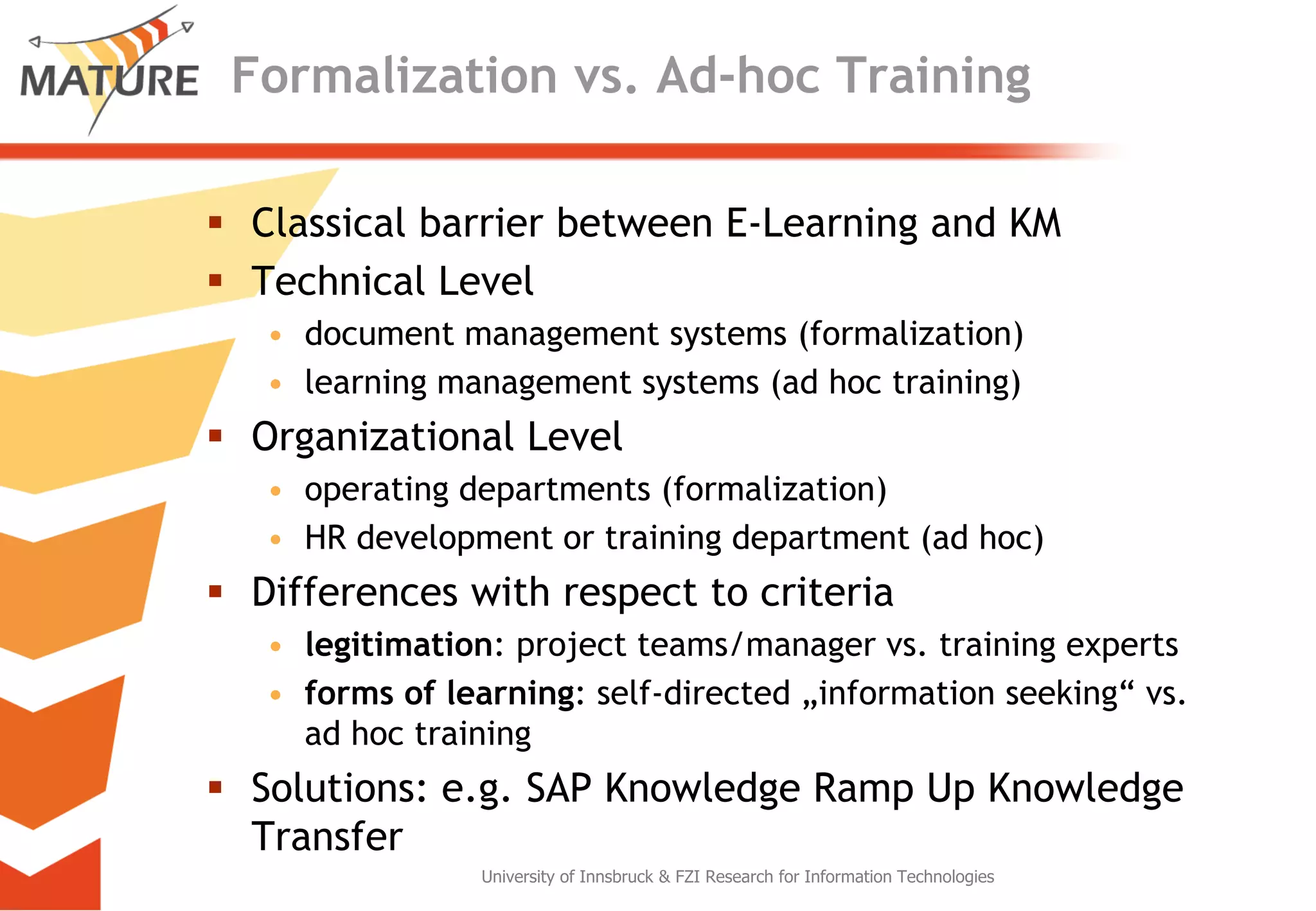 Knowledge Maturing - a different perspective on learning