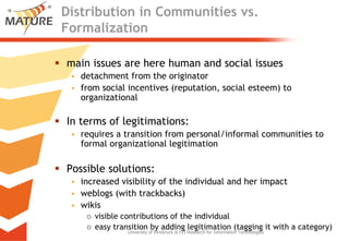 Knowledge Maturing - a different perspective on learning