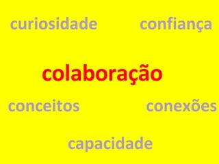 colaboração conexões confiança conceitos curiosidade capacidade 