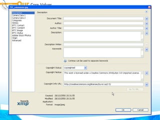 (cc) - Image ลักษณะเดียวกับ  PDF  แต่ให้เปิดโปรแกรม  Adobe PhotoShop เลือกคำสั่ง  File, File Info... 