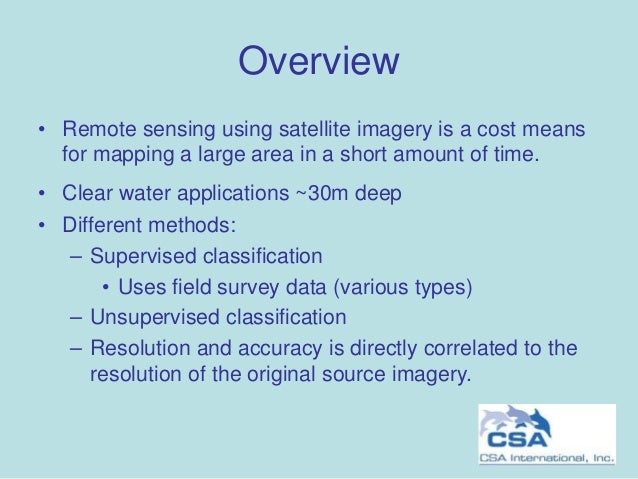 multi spectral analysis of satellite imagery for inventory of sensiti marine imagery