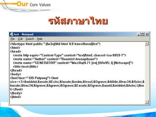 รหัส ภาษาไทย 