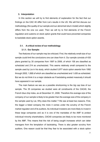 Backdated Report Sample stock option backdating | PDF