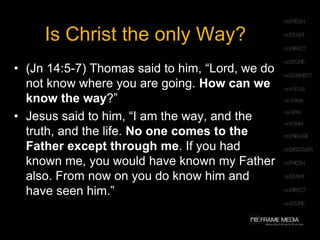 The Kingdom of God?(Lk 7:22-23) And he answered them, “Go and tell John what you have seen and heard: the blind receive their sight, the lame walk, lepers are cleansed, and the deaf hear, the dead are raised up, the poor have good news preached to them. And blessed is the one who is not offended by me.” 