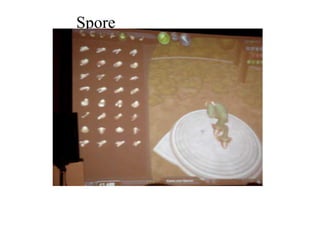 Spore における実現例①
ユーザーのマウス・アクションに応じて音が加わって行く
（アイコンの上をマウスがクロスオーバーするだけで音が加わる）
 