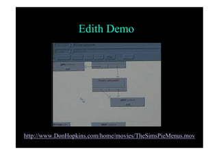Edith Demo
http://www.DonHopkins.com/home/movies/TheSimsPieMenus.mov
 