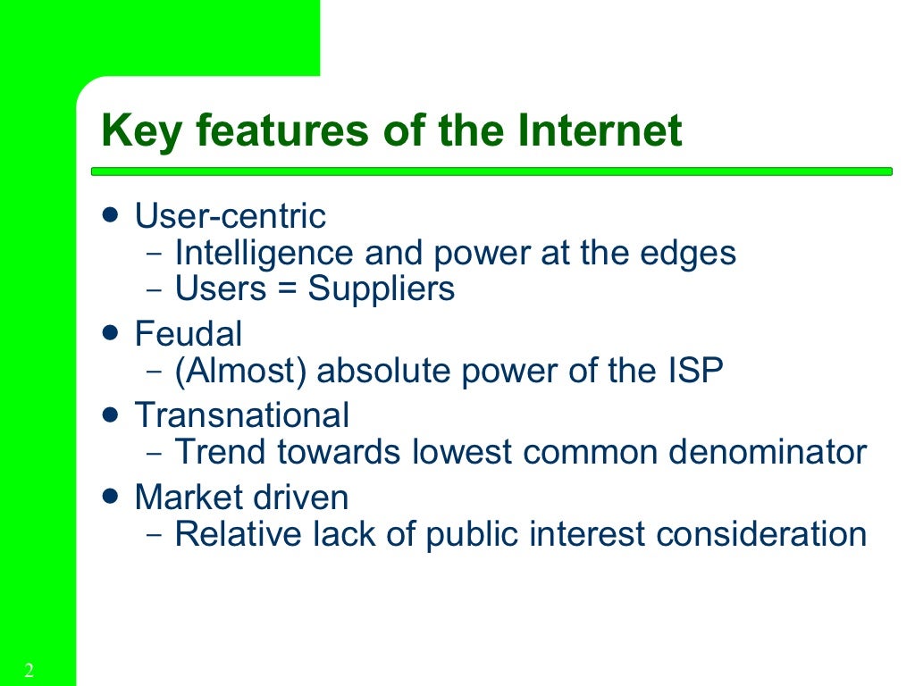 Key features of the