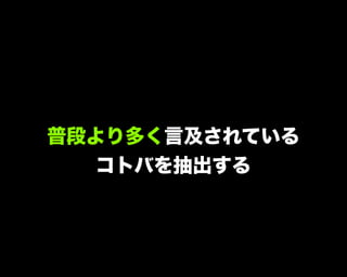 普段より多く言及されている
コトバを抽出する
 