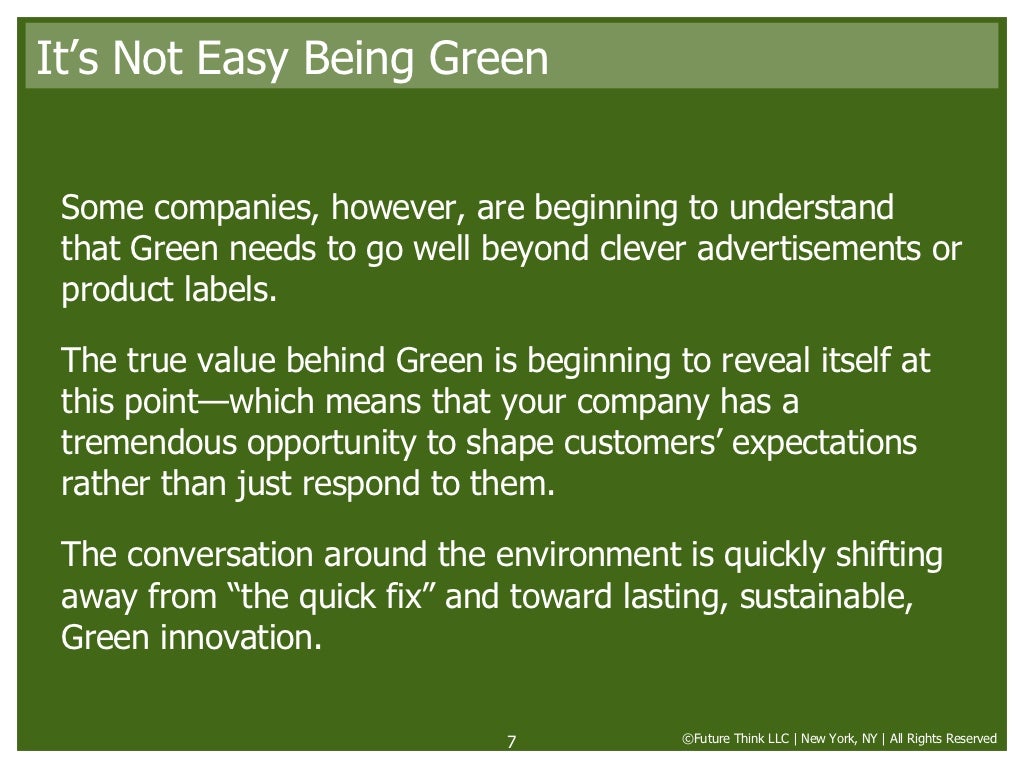 It’s Not Easy Being Green