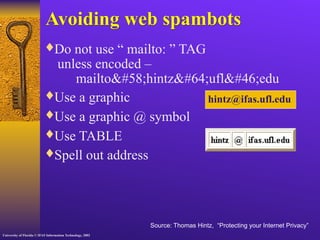 Privacy issues in network environments