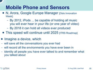 Privacy issues in network environments