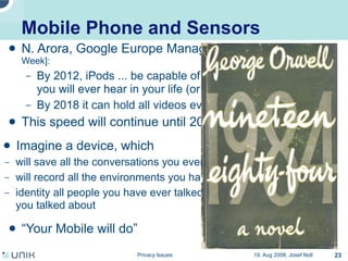 Privacy issues in network environments