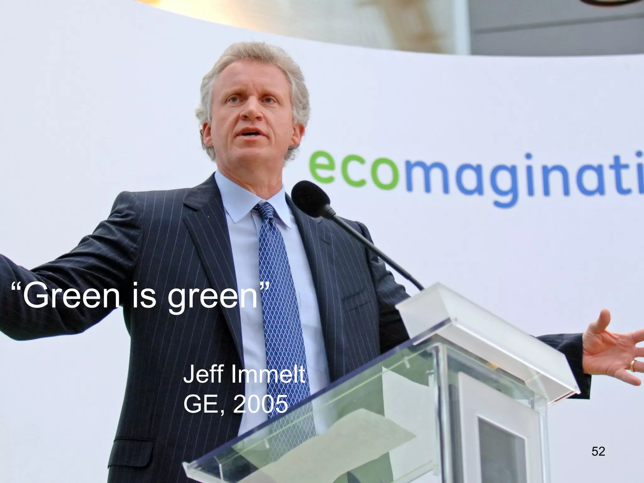 “ Green is green” Jeff Immelt  GE, 2005 