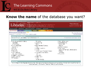 Know the name  of the database you want? 