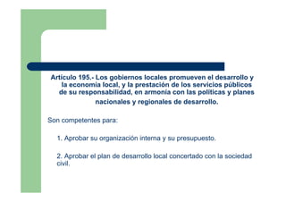 Las Competencias y Funciones Específicas de los Gobiernos Locales | PDF