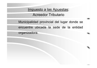 Los Tributos Municipales