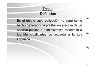 Los Tributos Municipales