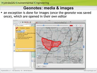 Geonotes: media & images an exception is done for images (once the geonote was saved once), which are opened in their own editor 