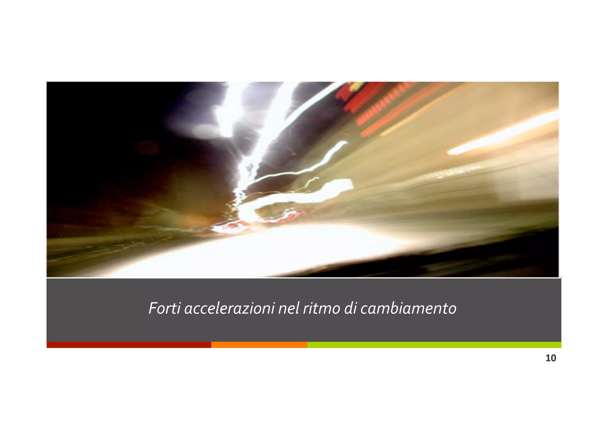 Forti accelerazioni nel ritmo di cambiamento 

                                                10 
 