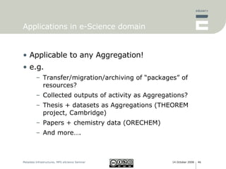 Applications in e-Science domain <ul><li>Applicable to any Aggregation! </li></ul><ul><li>e.g. </li></ul><ul><ul><li>Trans...