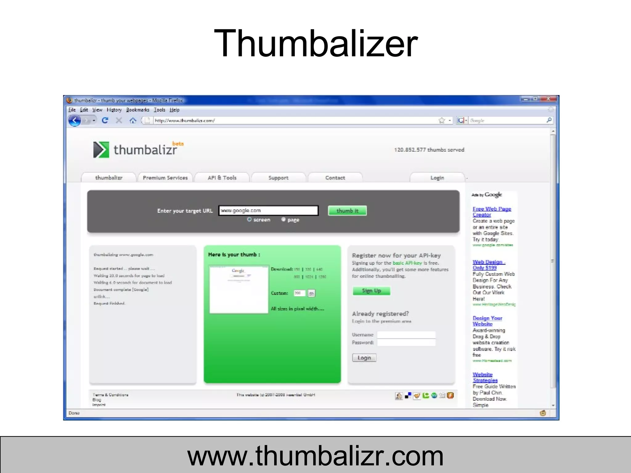 Thumbalizer www.thumbalizr.com 