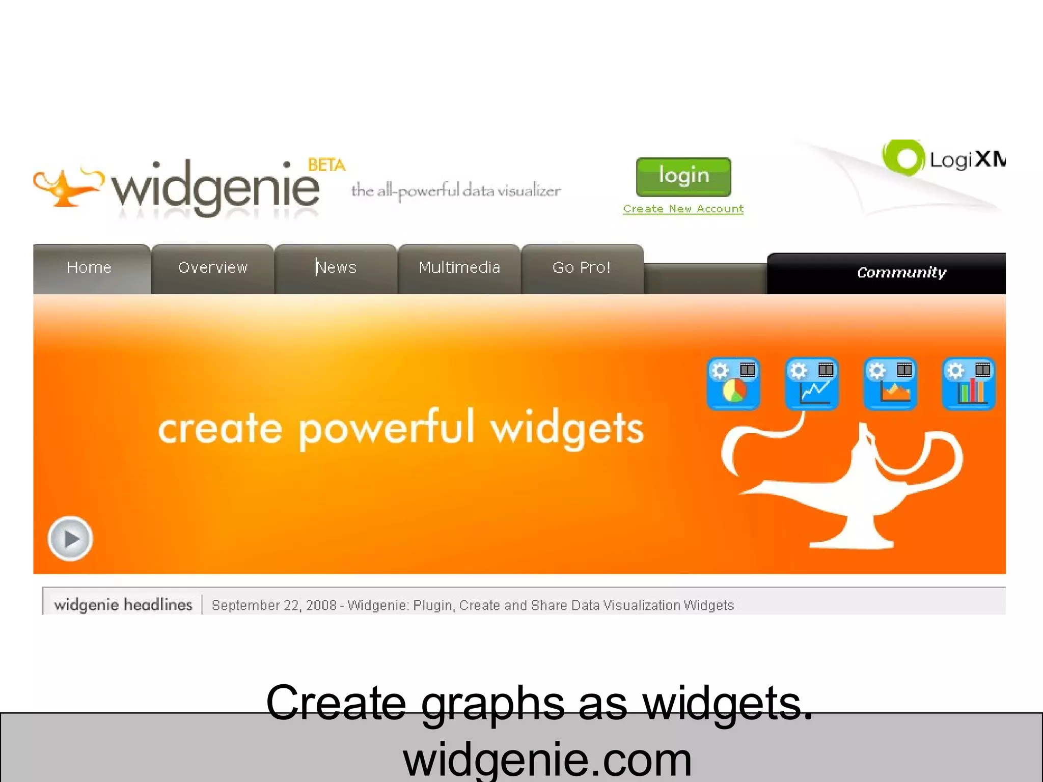 Create graphs as widgets .   widgenie.com 
