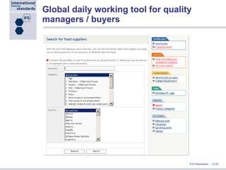 Global daily working tool for quality managers / buyers 