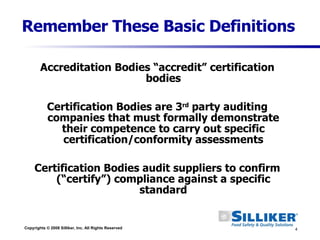 GFSI: Ensuring Safety Through Certification -- Silliker Global ...
