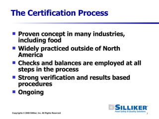 GFSI: Ensuring Safety Through Certification -- Silliker Global ...