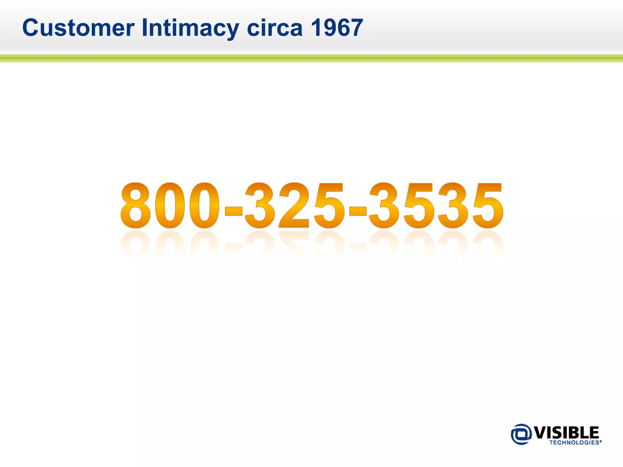 Customer Intimacy circa 1967 