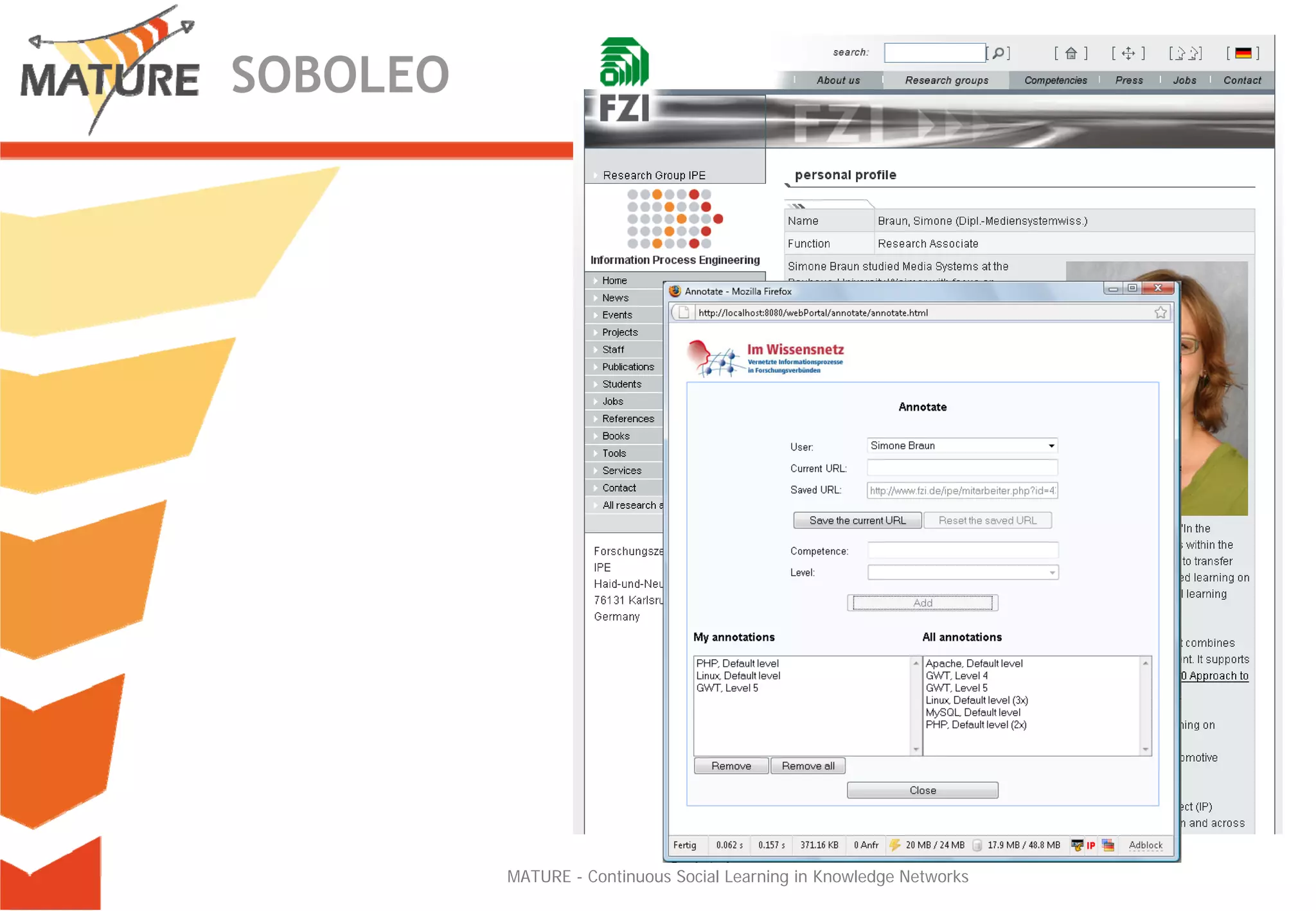 Mature - a dynamic perspective on ontologies