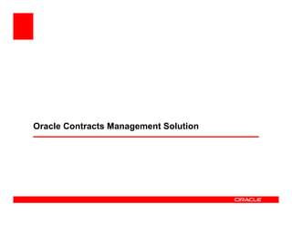 Oracle Contracts Management Solution
 