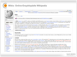 Wikis: Online-Enzyklopädie Wikipedia 