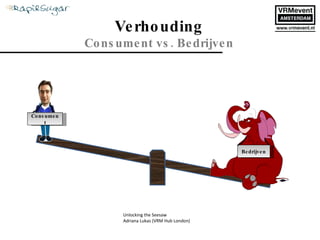 Verhouding Consument vs. Bedrijven Bedrijven Consument Unlocking the Seesaw Adriana Lukas (VRM Hub London) 